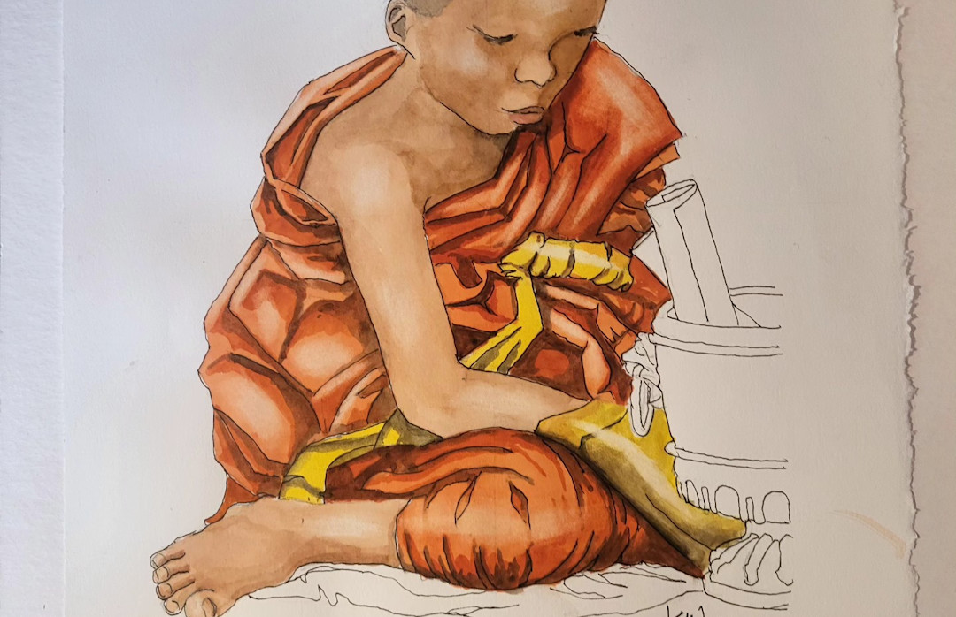 Young Monk Playing Pac Man — Angkor Wat, Cambodia — Karl Willms